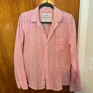 Frank & Eileen Pink Checkered Button Down Shirt